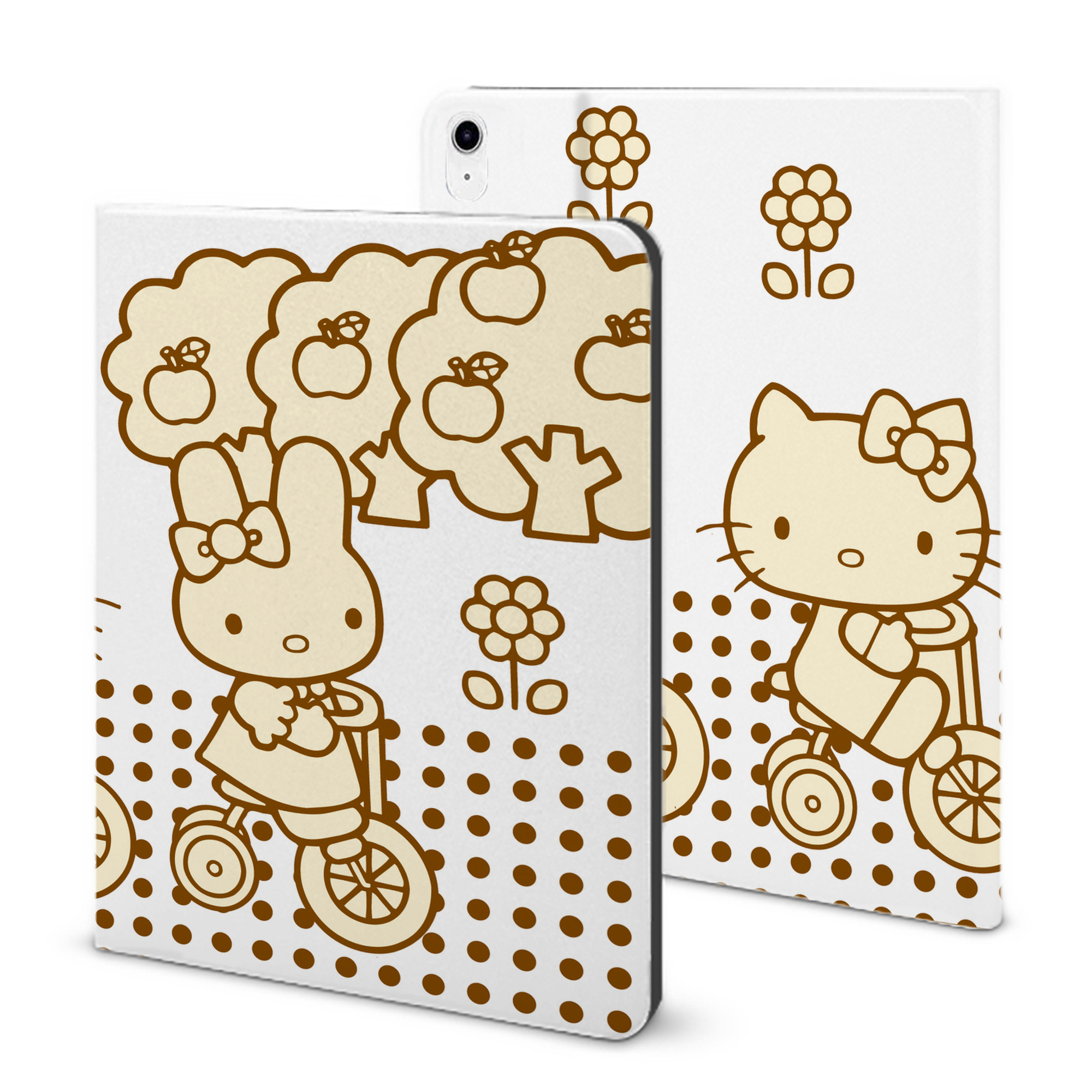 （画像用） Hello Kitty ハローキティ IPad ケース ブック型 PUレザー TPU 耐衝撃 軽量 薄型 ペン収納なし 全面保護 IPad 各モデル対応